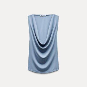 ZARA Draped Neckline Top (NWT) Size Large